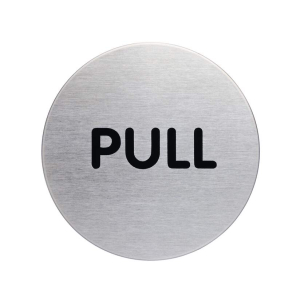 PLAQUE DE SIGNALISATION "PULL" DIAMETRE 65mm AUTOCOLLANTE