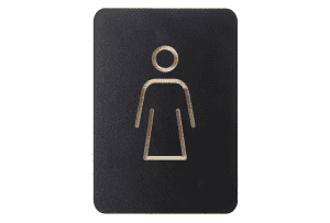PLAQUE DE SIGNALISATION "TOILETTES DAMES" 105X150mm NOIR EUROPEL"