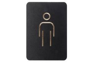 PLAQUE DE SIGNALISATION "TOILETTES HOMMES" 105X150mm NOIR EUROPEL"