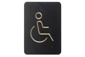 PLAQUE DE SIGNALISATION "HANDICAPES" 105X150mm NOIR EUROPEL"
