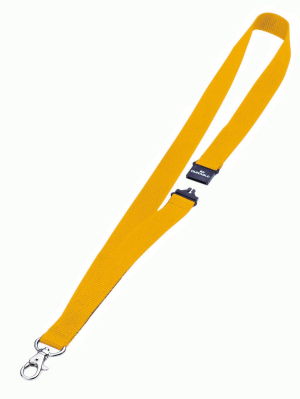 LACET TEXTILE A MOUSQUETON Jaune POUR PORTE-NOMS DURABLE - boîte de 10