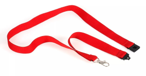 LACET TEXTILE A MOUSQUETON ROUGE POUR PORTE-NOMS EUROPEL - boîte de 10