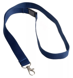 LACET TEXTILE A MOUSQUETON BLEU FONCE POUR PORTE-NOMS EUROPEL - boîte de 10