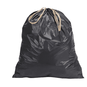 SAC POUBELLE 100L BASSE DENSITE 82/90cm LIEN COULISSANT NOIR - paquet de 200