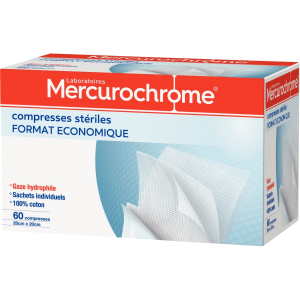 COMPRESSE STERILE MERCUROCHROME - boîte de 60