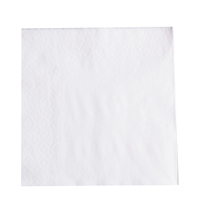 SERVIETTE DE TABLE JETABLE MICRO-GAUFREE OUATE LISSE 2 FEUILLES 24x24cm BLANC - paquet de 2000