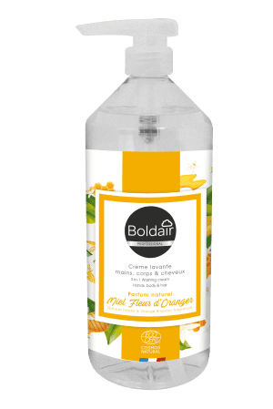 SAVON LIQUIDE BOLDAIR MIEL FLEUR D'ORANGER 1L FLACON