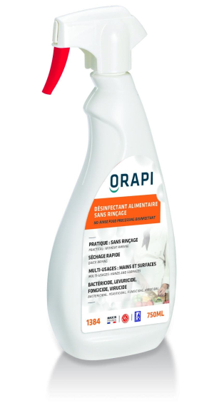 NETTOYANT DESINFECTANT SANS RINCAGE 750ML ORAPI
