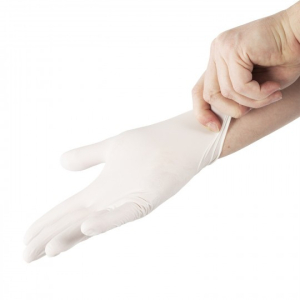 GANT NITRILE NON POUDRE BLANC TAILLE M - paquet de 100
