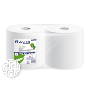 BOBINE D'ESSUYAGE 2 PLIS 300M BLANC LUCART - paquet de 2