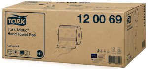 BOBINE D'ESSUYAGE 2 PLIS 150M BLANC UNIVERSAL TORK MATIC H1 - paquet de 6