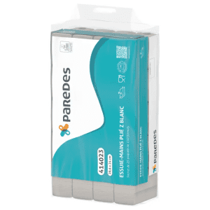 ESSUIE-MAINS EN Z 2 PLIS GAUFRE BLANC - paquet de 150