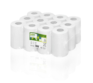 BOBINE D'ESSUYAGE 2 PLIS A DEVIDAGE CENTRAL 68m BLANC SATINO COMFORT - paquet de 12