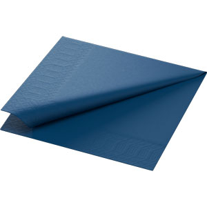 SERVIETTE DE TABLE 33/33cm 2 PLIS BLEU FONCE DUNI - paquet de 125