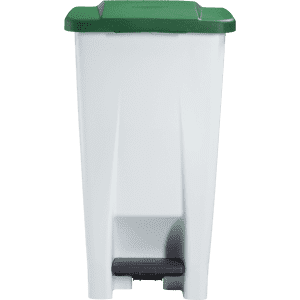 POUBELLE MOBILE A PEDALE BLANC/VERT MOBILY 60L ROSSIGNOL