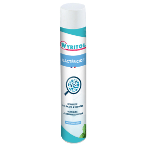 DESODORISANT AEROSOL PARFUMANT BACTERICIDE WYRITOL 500ml MENTHE FRAICHE