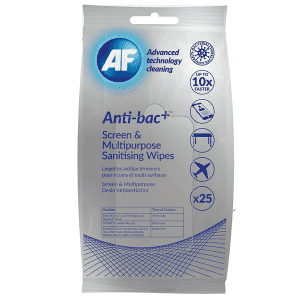 LINGETTE NETTOYANTE AF DESINFECTANTE POUR SURFACES ET ECRANS ANTI-BAC+ - paquet de 25