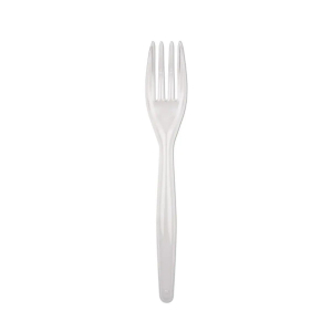 FOURCHETTE REUTILISABLE 18cm EN PS CRISTAL - paquet de 100
