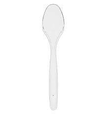 CUILLERE A DESSERT REUTILISABLE 14cm EN PS CRISTAL - paquet de 100