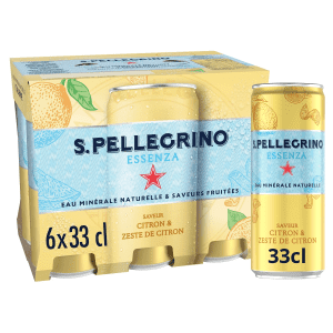 SAN PELLEGRINO ESSENZA AROMATISE CITRON ET ZESTE DE CITRON BOITE 33cl - paquet de 6