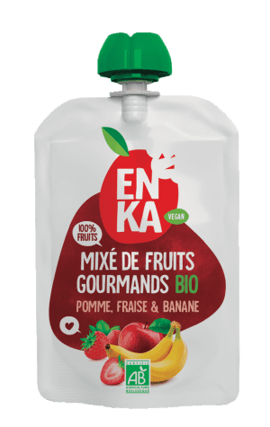 COMPOTE FRUITS GOURMANDS EN GOURDE SANS SUCRE AJOUTE ENKA - boîte de 20