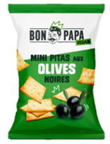 CRACKERS MINI PITA SAVEUR OLIVES NOIRES 30Gr BON PAPA