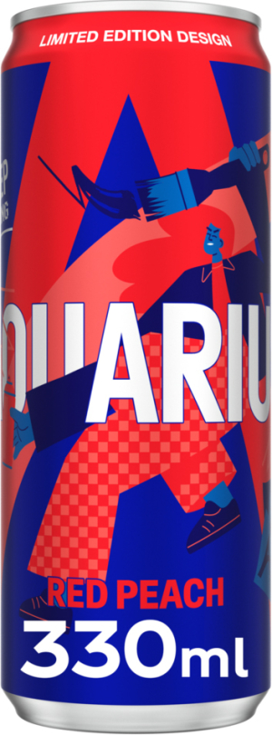 AQUARIUS RED PEACH CANETTE 33cl - paquet de 24