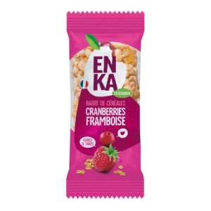 BARRE DE CEREALES CRANBERRIES ET FRAMBOISES 40Gr ENKA - boîte de 30
