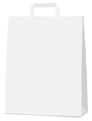 SAC KRAFT POIGNEES PLATES BLANC 90G 22+10x29cm