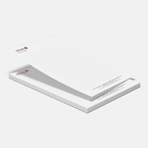 BLOC NOTES A4 50 FEUILLES "CROIX ROUGE LUX" PAPIER OFFSET BLANC 80G LIGNE CARTON DOS GRIS 400gr
