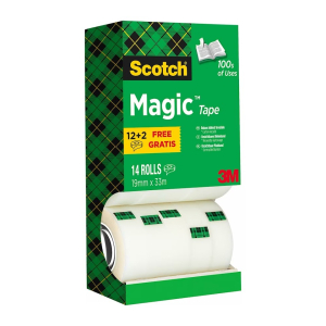 RUBAN ADHESIF SCOTCH MAGIC TAPE 810 19/33 "Tower Pack 12+2" - paquet de 12+2