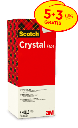 RUBAN ADHESIF CRYSTAL 600 19x33 VALUE PACK 7+1 GRATUIT - paquet de 8