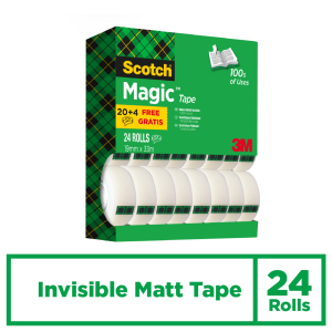 RUBAN ADHESIF SCOTCH MAGIC TAPE 810 19/33 "PROMO PACK 20+4 GRATUITS" - paquet de 20+4