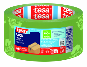RUBAN ADHESIF EMBALLAGE PP 50mmx66m VERT IMPRIME STRONG RECYCLED TESA