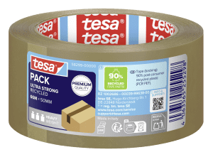 RUBAN ADHESIF EMBALLAGE PET RECYCLE 50mmx66m HAVANE ULTRA STRONG RECYCLED TESA