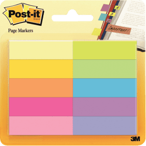 MARQUE-PAGES POST-IT NOTES MARKERS PAPIER 10 COULEURS ASSORTIES