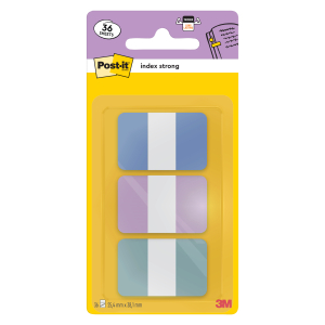 MARQUE-PAGES POST-IT INDEX 686 PASTEL RIGIDE 25mm BLEU/VIOLET/VERT