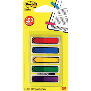 MARQUE-PAGES POST-IT INDEX 684 FLECHES 5 COULEURS Assorties