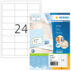 ETIQUETTE HERMA PREMIUM 66/33.8 4670 - boîte de 2400