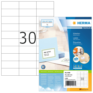 ETIQUETTE HERMA PREMIUM 70/30 4456 - boîte de 3000