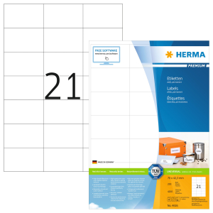 ETIQUETTE HERMA PREMIUM 70/42.3 4616 - boîte de 4200