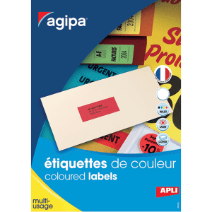 ETIQUETTE AGIPA 105/37 Rouge - boîte de 1600
