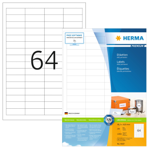 ETIQUETTE HERMA PREMIUM 48.3/16.9 4607 - boîte de 12800