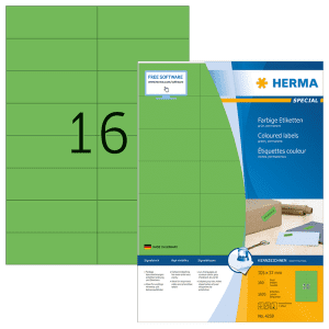 ETIQUETTE HERMA 105/37 VERT 4259 - boîte de 1600