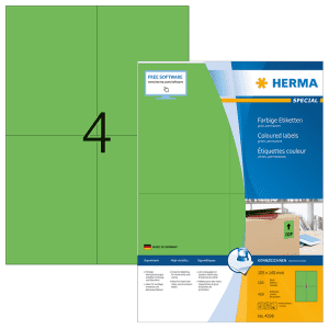 ETIQUETTE HERMA 105/148 VERT 4399 - boîte de 400