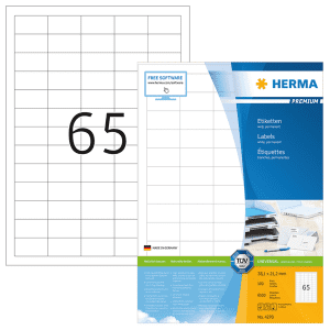 ETIQUETTE HERMA PREMIUM 38.1/21.2 4270 - boîte de 6500