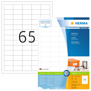 ETIQUETTE HERMA PREMIUM 38.1/21.2 4606 - boîte de 13000