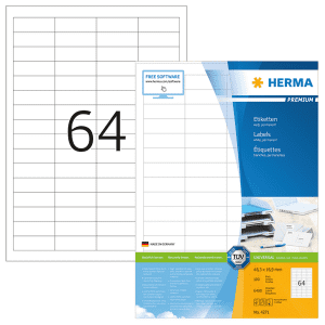 ETIQUETTE HERMA PREMIUM 48.3/16.9 4271 - boîte de 6400