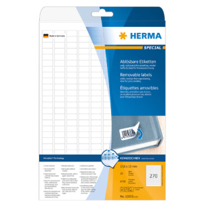 ETIQUETTE HERMA SPECIAL 17.8/10mm REPOSITIONNABLES 10000 - boîte de 6750