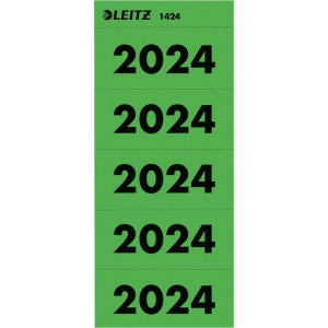 ETIQUETTE DORSALE "2024" LEITZ 1423 VERT - boîte de 100